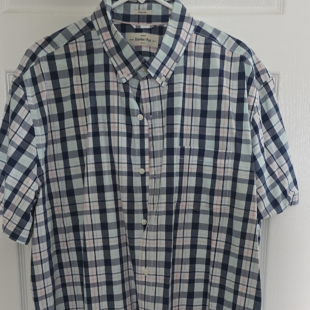 Hawker Rye Men's Navy and White Checkered Shirt